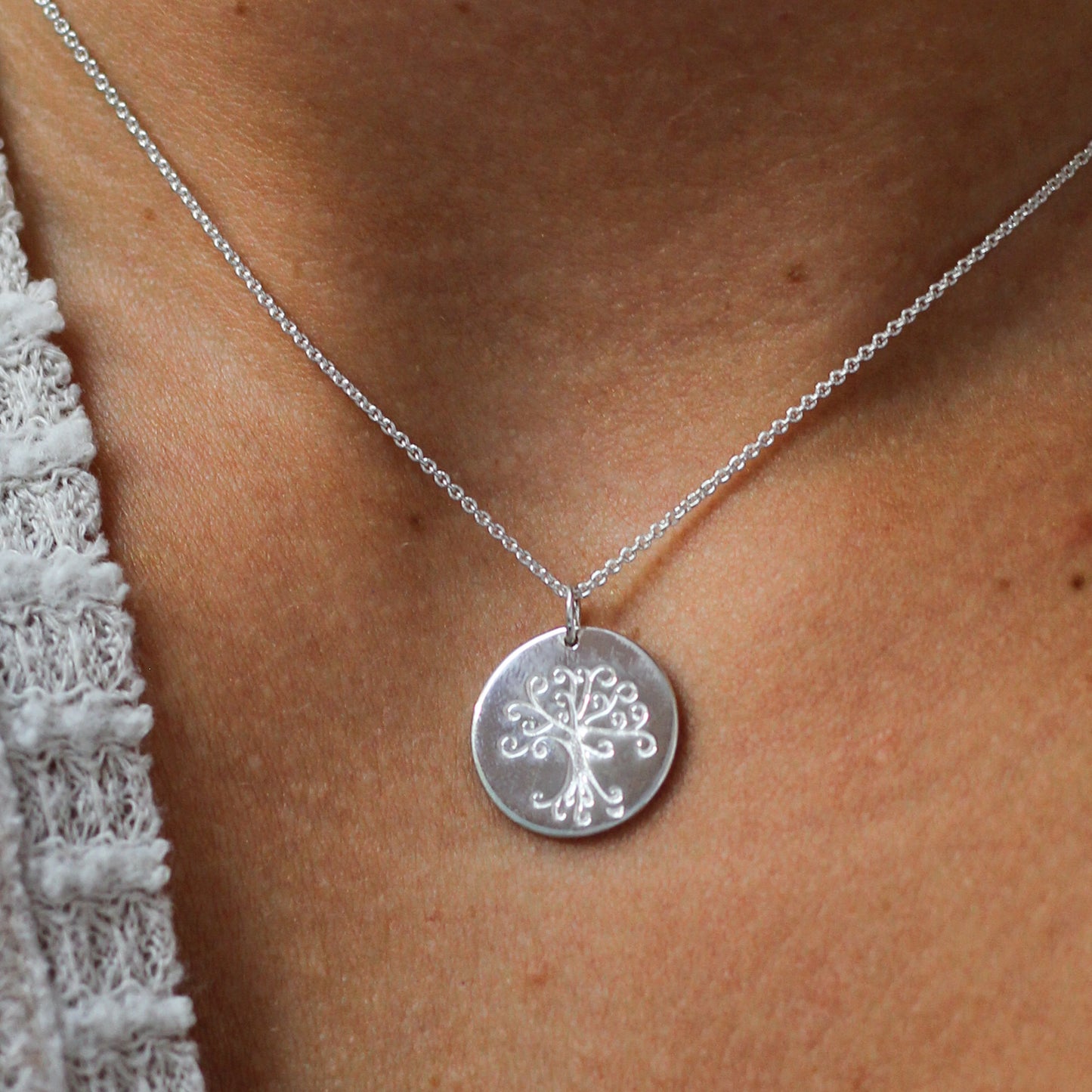 Southern Oak Etched Tree of Life Necklace - Sample
