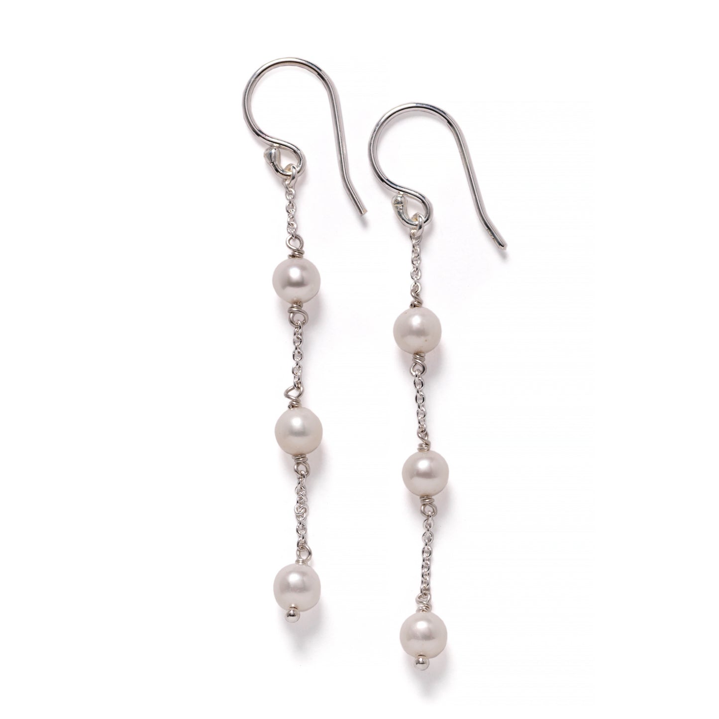 Southern Gates® Ariel 3 Pearl Station Earrings