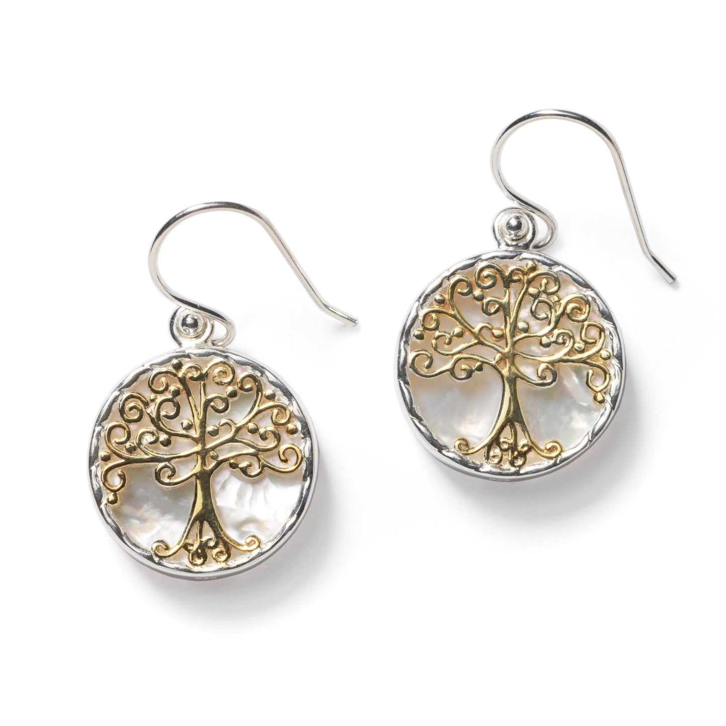 Southern Gates® Mother of Pearl Gold Oak Tree Earrings