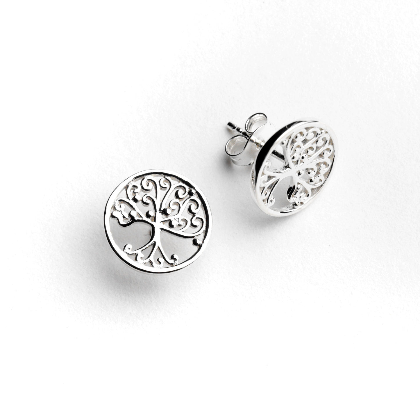 Southern Gates® Mini Circle Oak Tree Stud Earrings
