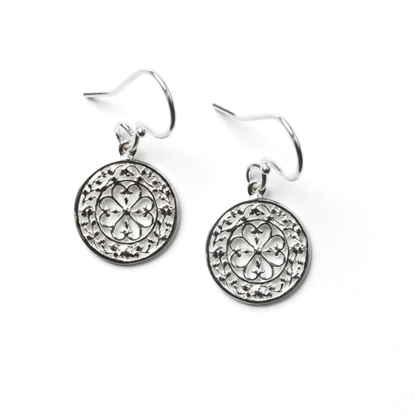 Southern Gates® Floral Frame Heart Scroll Earrings