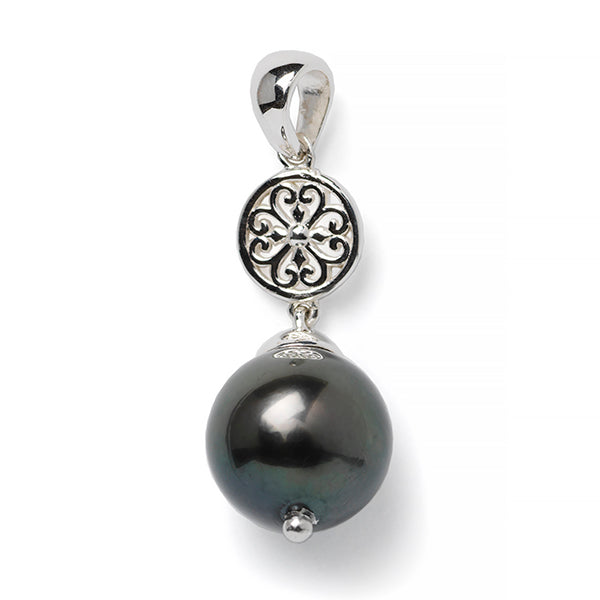 Southern Gates®Heart Scroll Tahitian Pearl Pendant