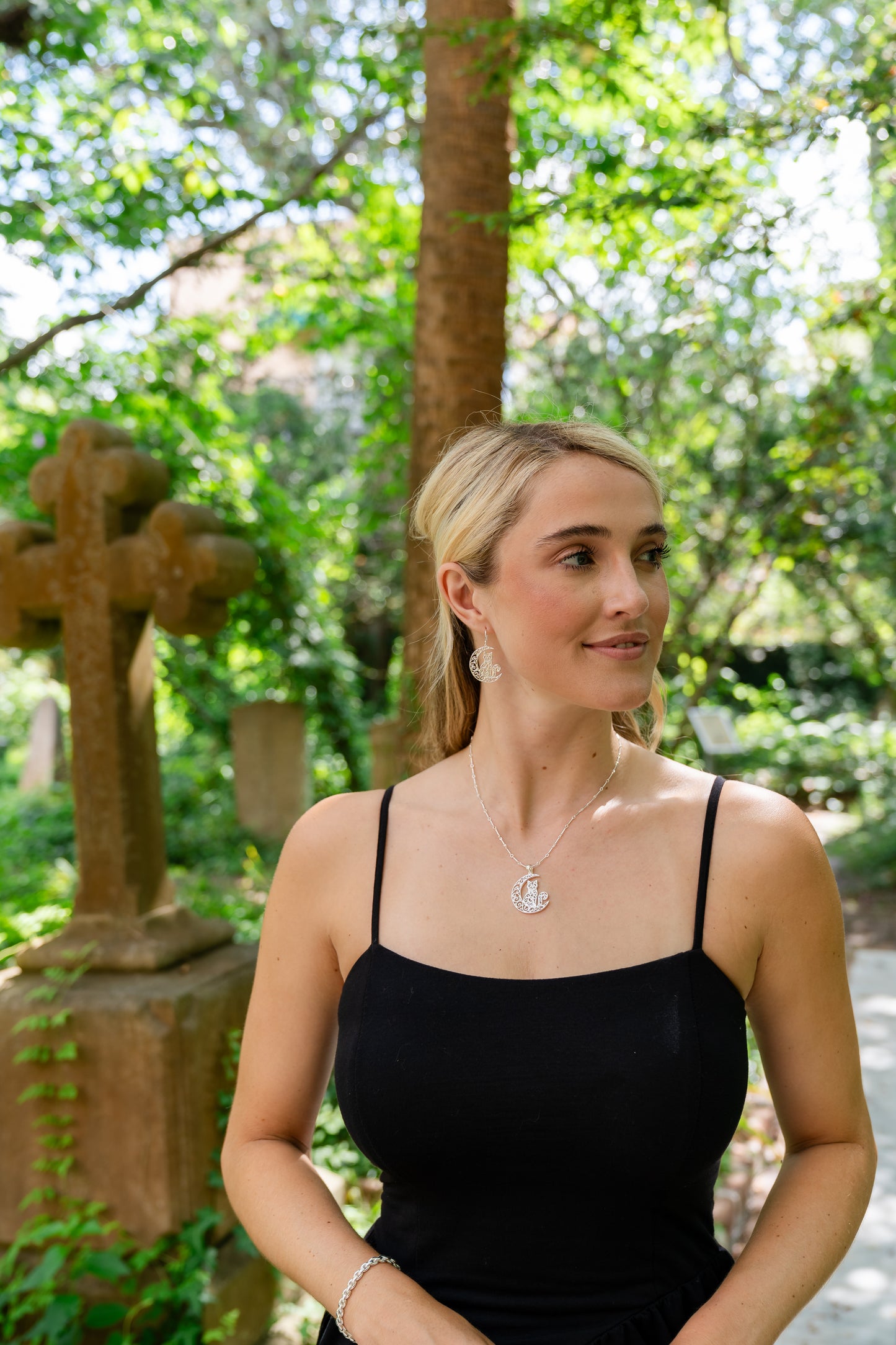 Southern Gates® Cat and Moon Earrings