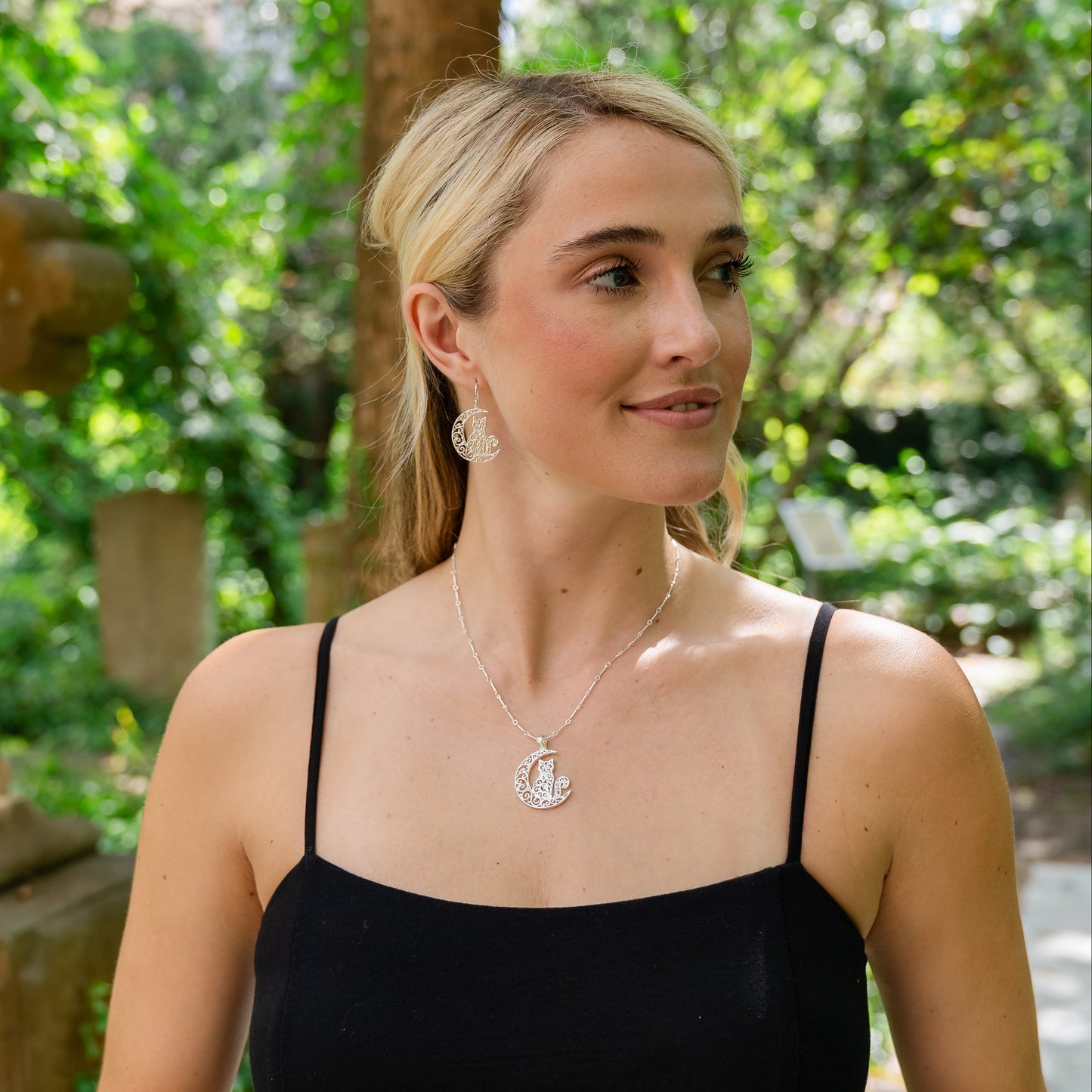 Southern Gates® Cat and Moon Earrings