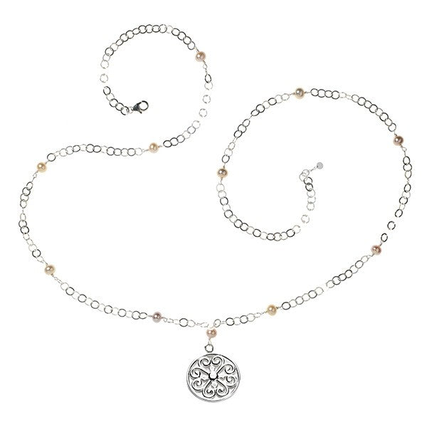 Southern Gates® Handwrought Pink Pearl Filagree Necklace