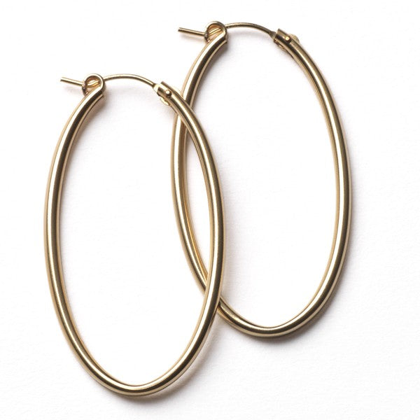 Gold Filled Oval Hoop Earring 45mm