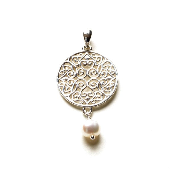Southern Gates® Handwrought Classic Scroll Pearl Drop Pendant