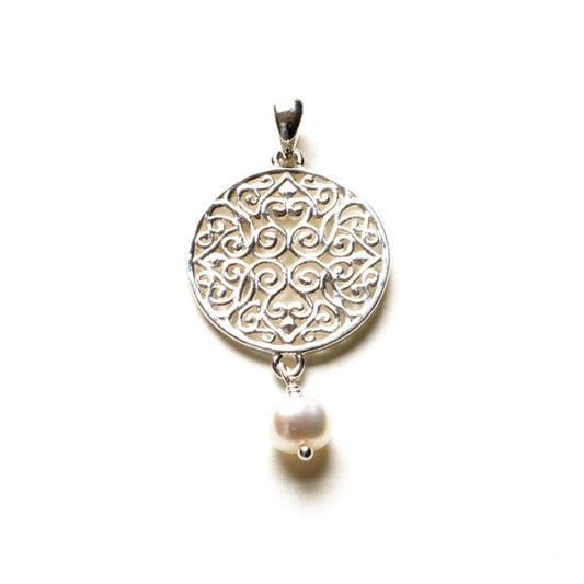 Southern Gates® Handwrought Classic Scroll Pearl Drop Pendant