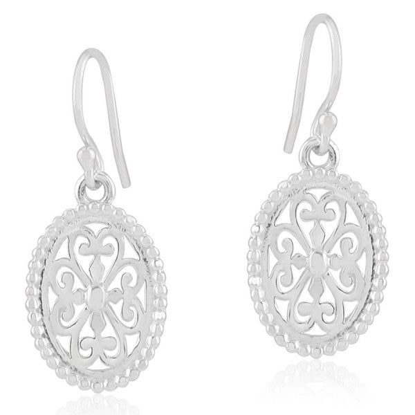 Southern Gates® Beaded Framed Oval Heart Scroll Earrings