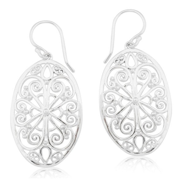 Southern Gates® Bordered Ornamental Oval Filagree Earrings