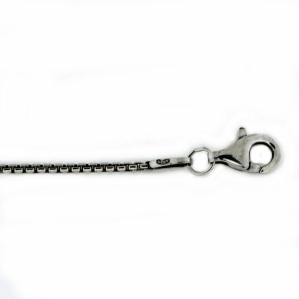 Oxidized Sterling Silver 1.3mm Rounded Box Chain