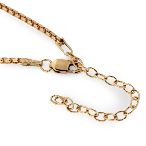 14k Gold Filled 1.6mm Rounded Box Chain with Extender