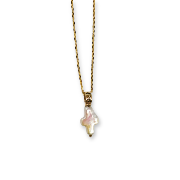 Southern Gates® 14k Gold Pearl Cross Necklace