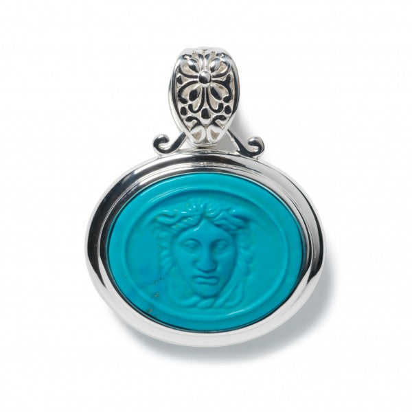 Turquoise Magnesite Medusa Intaglio
