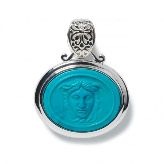Turquoise Magnesite Medusa Intaglio