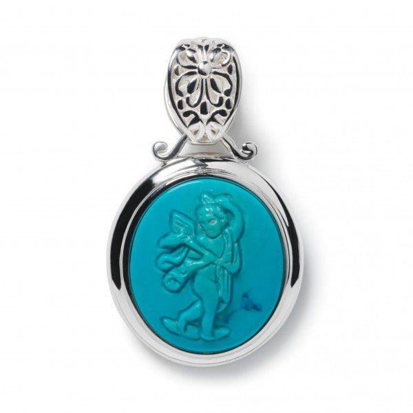 Turquoise Magnesite Dancing Angel Intaglio