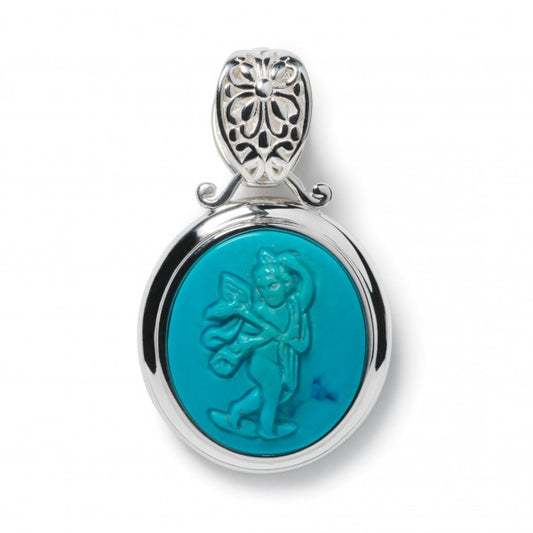 Turquoise Magnesite Dancing Angel Intaglio