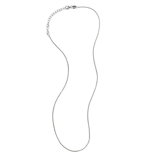 Sterling Silver 1mm Rounded Box Chain with Extender