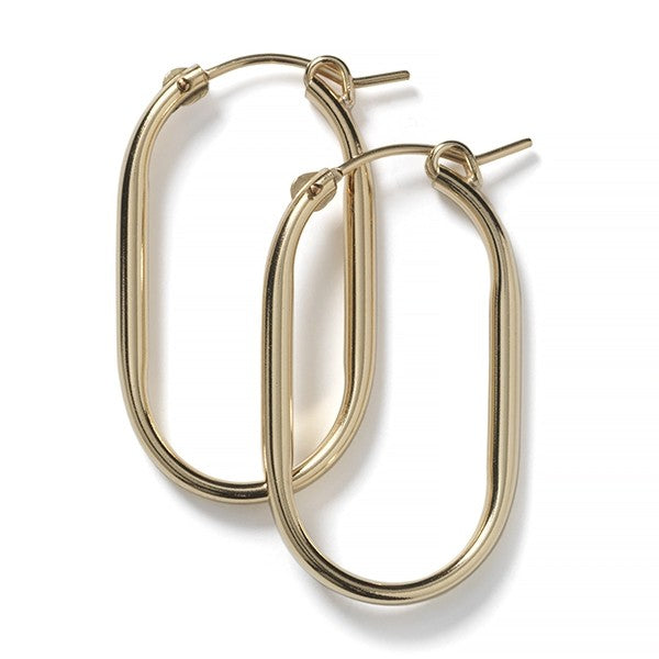 Gold Filled Paperclip Hoop Earring 32mm