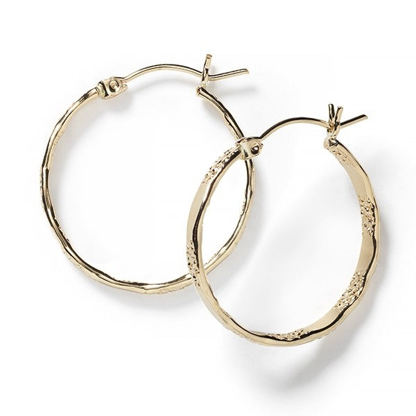 Gold Filled Hammered Hoop Earring 25mm