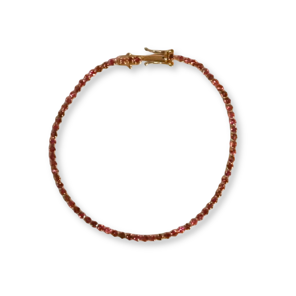 14k Pink Tourmaline Tennis Bracelet