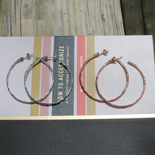 Load image into Gallery viewer, Nature Series Twig Hoop-Medium, Rose Gold Plate &amp; Oxidized
