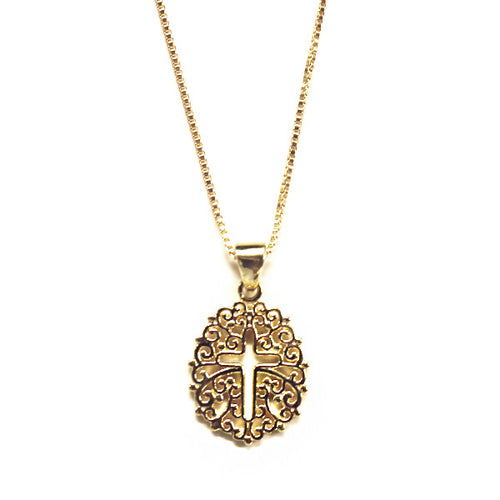 Beyond Southern Gates® Gold Plated Open Cross Necklace