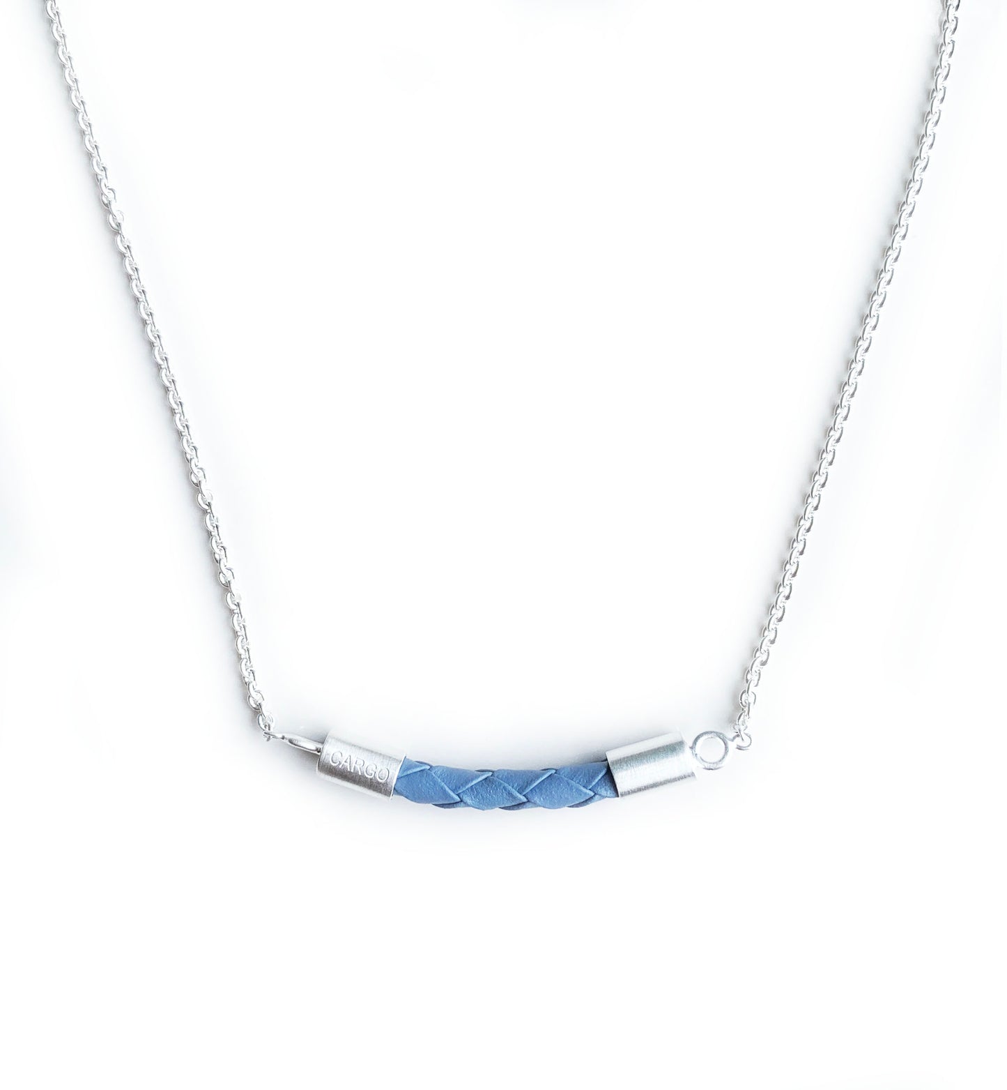 Beyond Southern Gates® Sterling Silver Matte Finish Lux Horizontal Necklace in Carolina Blue