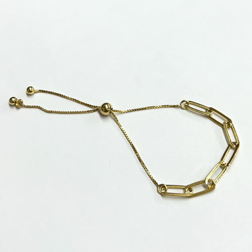 Beyond Southern Gates Contemporary Gold Plate Paperclip Bracelet with Smart Bead