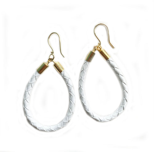 Beyond Southern Gates® Gold Plate Finish Lux Loop Earrings in White