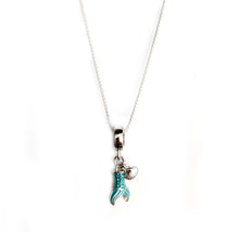 Load image into Gallery viewer, Beyond Southern Gates® Sterling Silver and Blue Enamel Mermaid Tail Necklace
