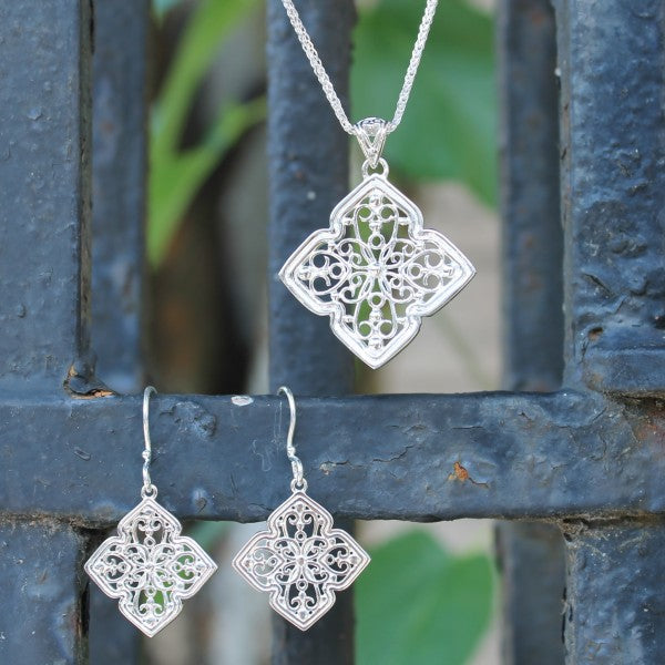Southern Gates® Four Petal Scroll Earrings