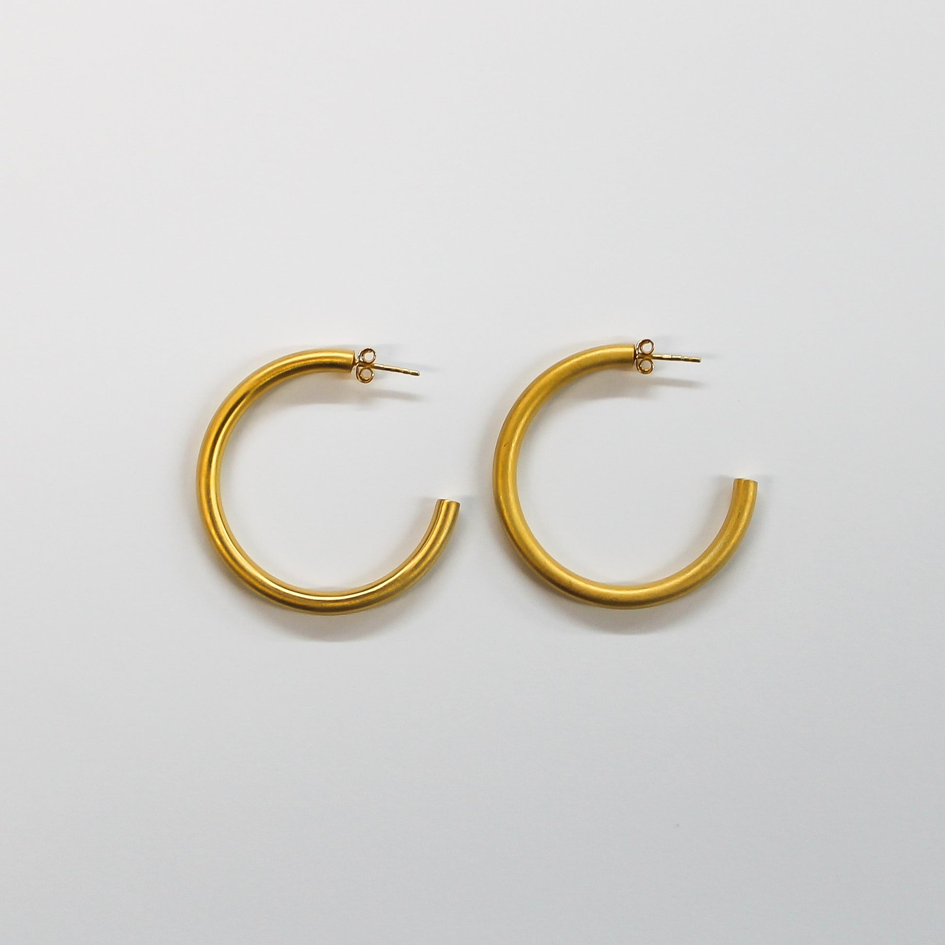 Beyond Southern Gates Contemporary Matte Earrings, Gold Plate