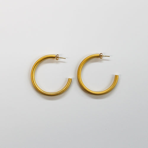 Beyond Southern Gates Contemporary Matte Earrings, Gold Plate