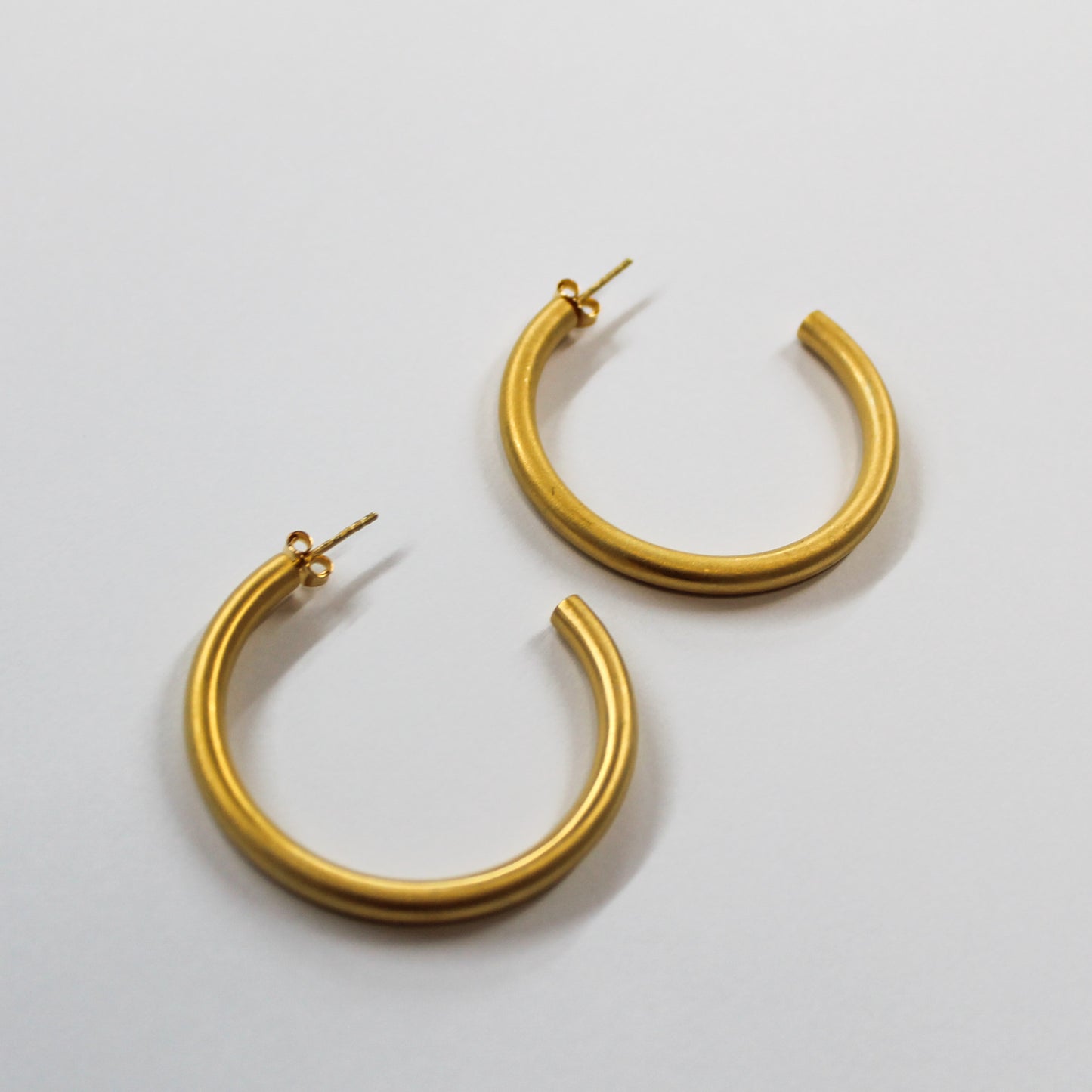 Contemporary Matte Earrings, Gold Plate - Retired
