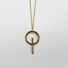 Load image into Gallery viewer, Art Deco Lollipop Necklace with Crystal Tips, Gold Plate- Sample

