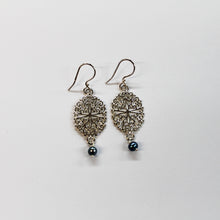 Load image into Gallery viewer, Beyond Southern Gates Handwrought Filigree Earrings with Pearl
