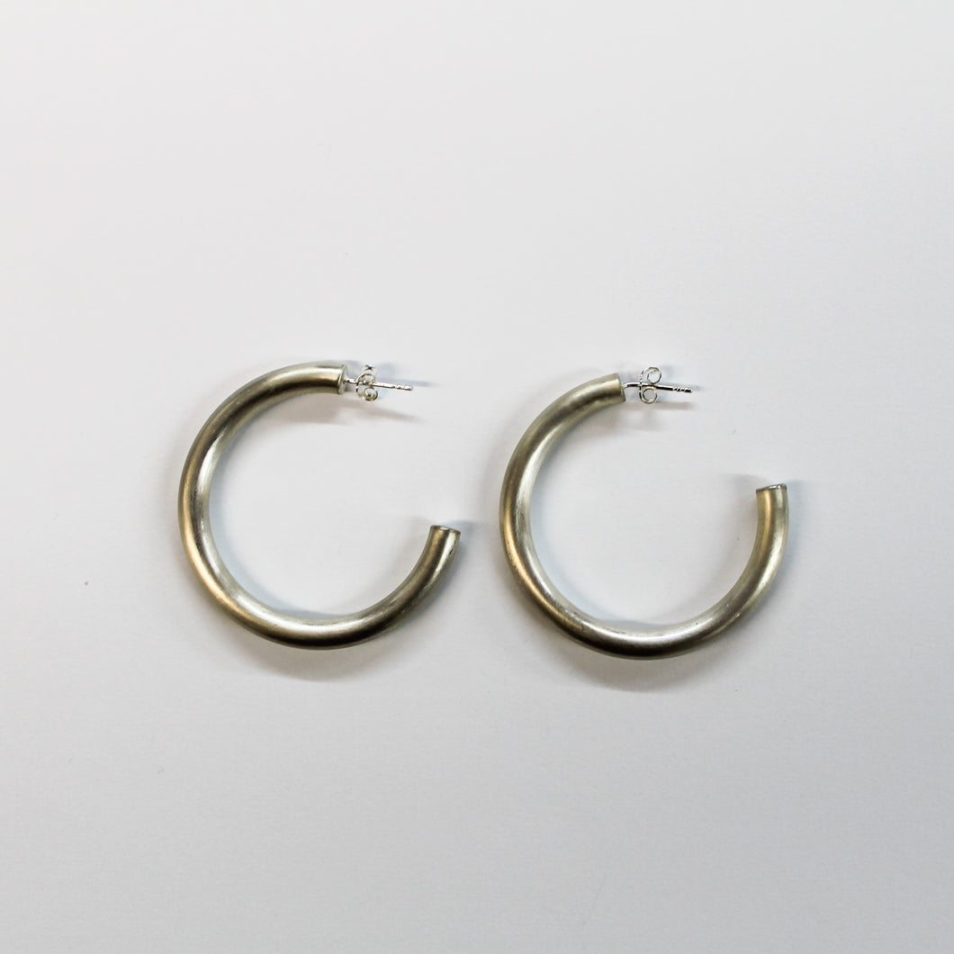 Beyond Southern Gates Contemporary 5MM Matte Hoops, Sterling Silver