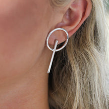 Load image into Gallery viewer, Art Deco Lollipop Earrings with Crystal Tips, Sterling Silver - Sample
