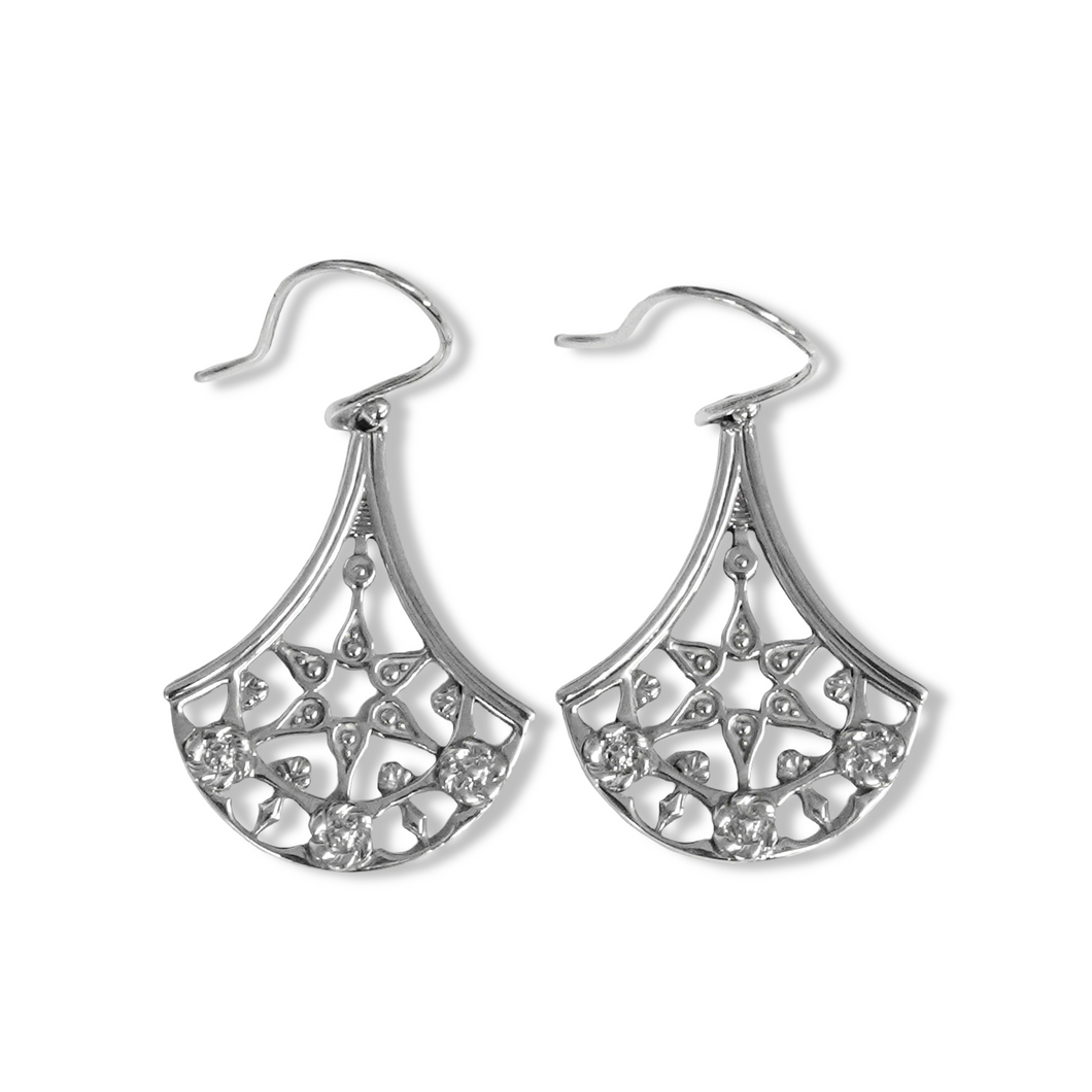 Oxidized Garden Gate Earrings