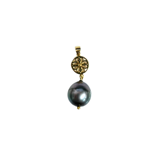 Beyond Southern Gates Designer Large Black South Seas Pearl Pendant, GP