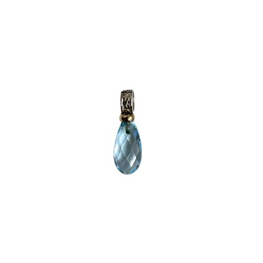 Beyond Southern Gates® Designer blue Topaz Briolette Pendant-SS