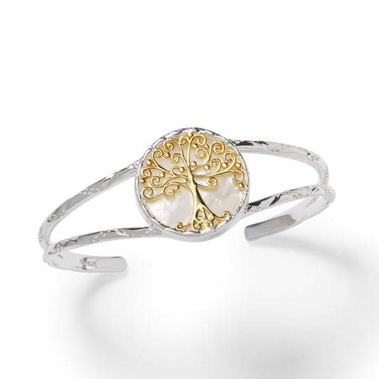Southern Gates® Mother of Pearl Gold Oak Tree Cuff