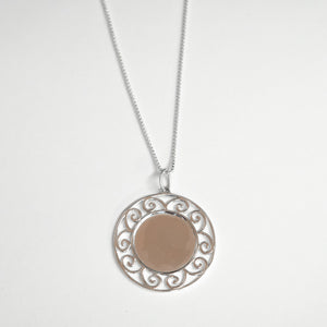 Classic Round Filigree Engravable Necklace - Sample