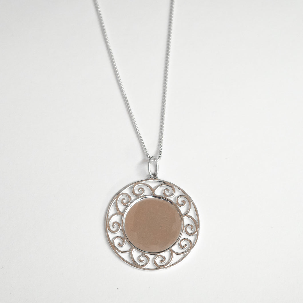 Classic Round Filigree Engravable Necklace - Sample