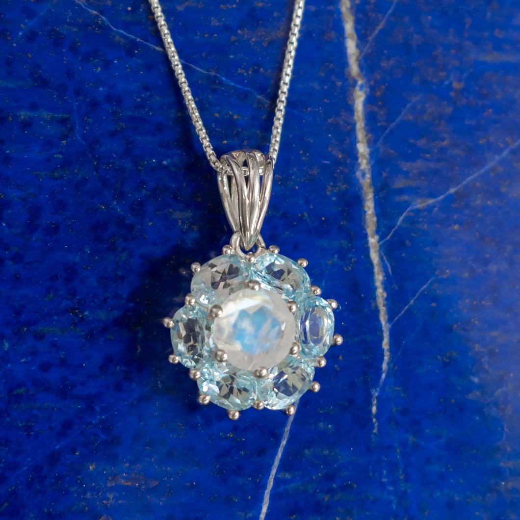 Beyond Southern Gates Vintage Blue Topaz & Spectrolite Necklace