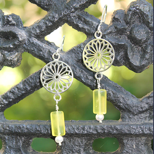 Southern Gates® Handwrought Yellow Quartz Pinwheel Earring