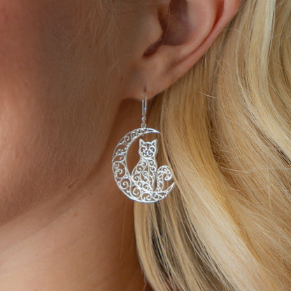 Southern Gates® Cat and Moon Earrings
