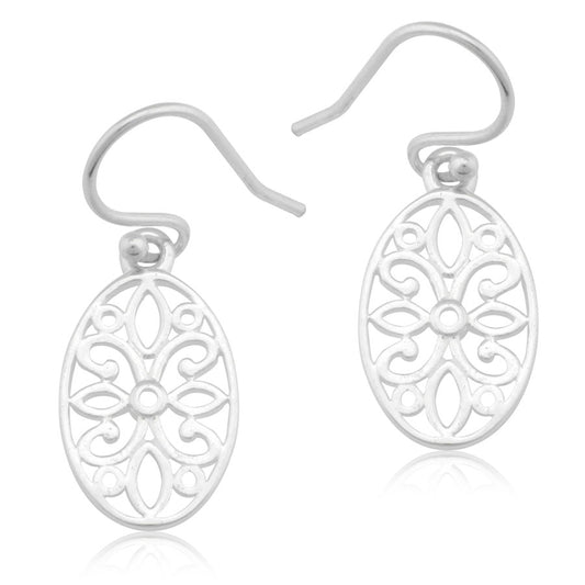Southern Gates® Oval Flower Scroll Earrings