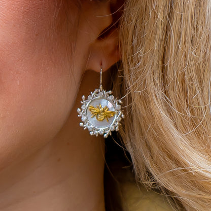 Southern Gates® Mother Of Pearl Bee Earrings